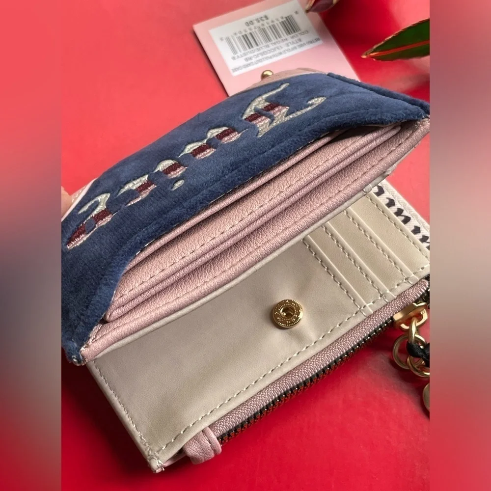 Juicy Couture Wallet,Juicy Couture Blue and Pink Card Holder